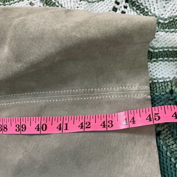 Y2K Danier Suede Leather Dress Womens 4 Tan Vintage 2000s Biker Stitching - Picture 13 of 14